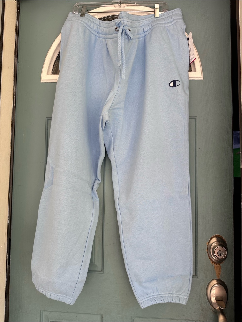 4X Adult Champion Fleece Sweatpants Placid Blue